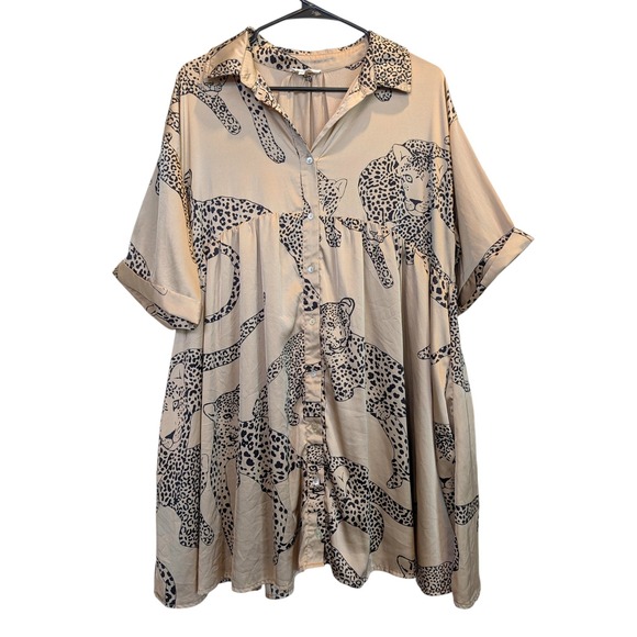 entro Dresses & Skirts - Entro Leopard Print Satin Dress